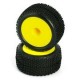 L6248 1/14 Pre-mounted Heavy Duty Block Pin Truggy Tires (Yellow 2pcs)